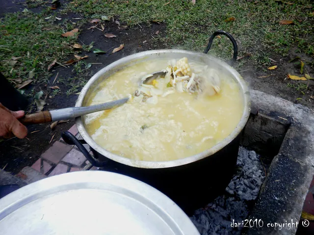 A hot bowl of ajiaco, the Colombian soup served at TIKVA SALA meals